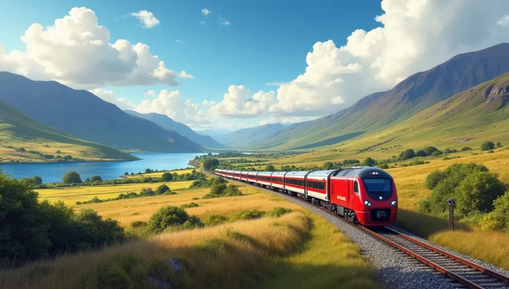 Поезд на линии West Highland в Шотландии